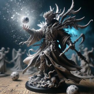 Mago casteando una spell en peana redonda